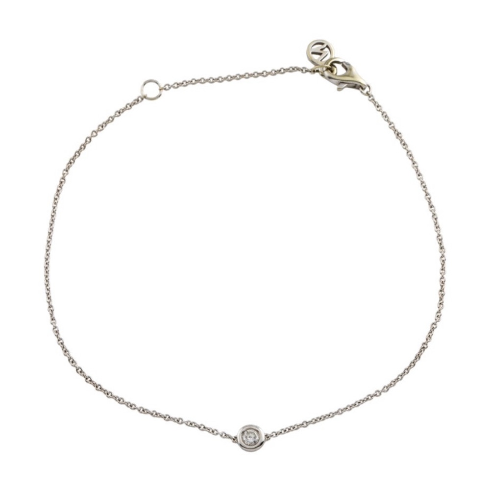 Mejuri 14k White Gold Solo Diamond Bracelet
